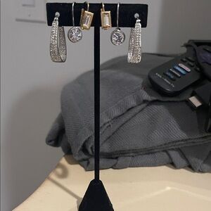 Elegant Silver and Gold Earrings Set